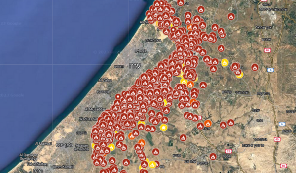 מיפוי הצתות טרור על מפת גוגל